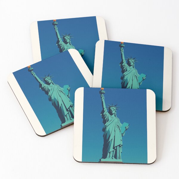Item preview, Vintage Statue of Liberty New York City Retro Travel Poster designed and sold by Funky Bear Illustrations.