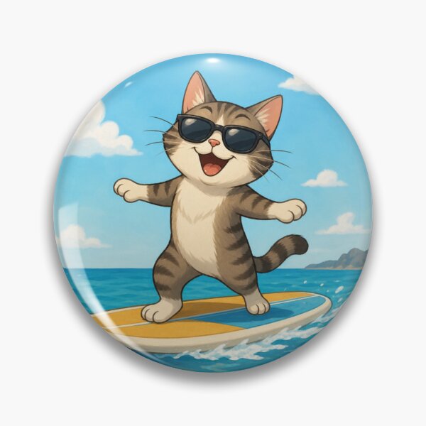 Item preview, Cute Kitten on a Surfboard designed and sold by Mattigiov.