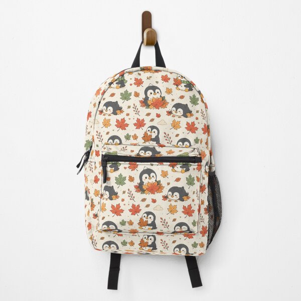 Item preview, Cute Penguin Maple Leaf Kawaii Pattern designed and sold by Soft Berry Studio.
