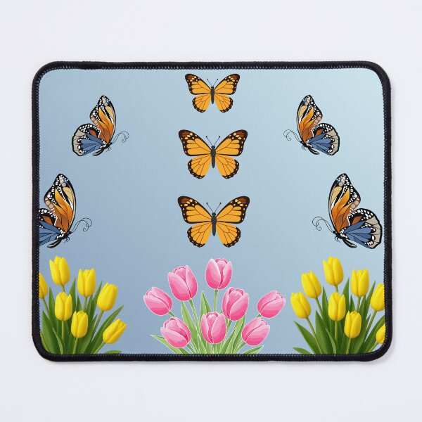 Item preview, Monarch Butterflies and Spring Tulips Bouquet designed and sold by Krishnacre8.
