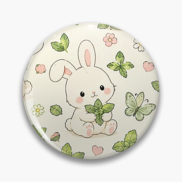 Item preview, Cute Bunny Mint Tea Garden Kawaii Pattern designed and sold by Soft Berry Studio.