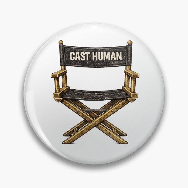 Item preview, Vintage Cast Human Director Chair No to AI in Film designed and sold by CrookedSpecs.