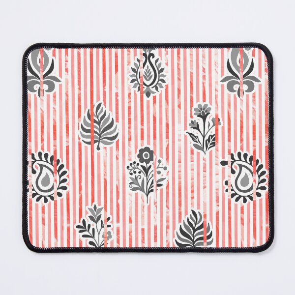 Item preview, Candy Stripe Garden - Black Cherry red designed and sold by Fabricatemyart.