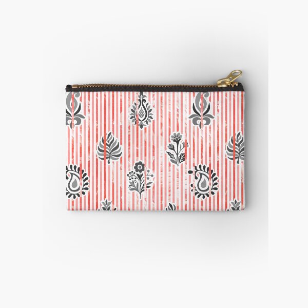 Item preview, Candy Stripe Garden - Black Cherry red designed and sold by Fabricatemyart.