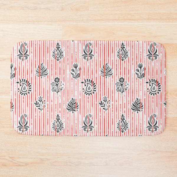 Item preview, Candy Stripe Garden - Black Cherry red designed and sold by Fabricatemyart.