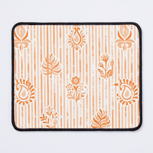 Item preview, Candy Stripe Garden - Bright Mono  Apricot orange designed and sold by Fabricatemyart.