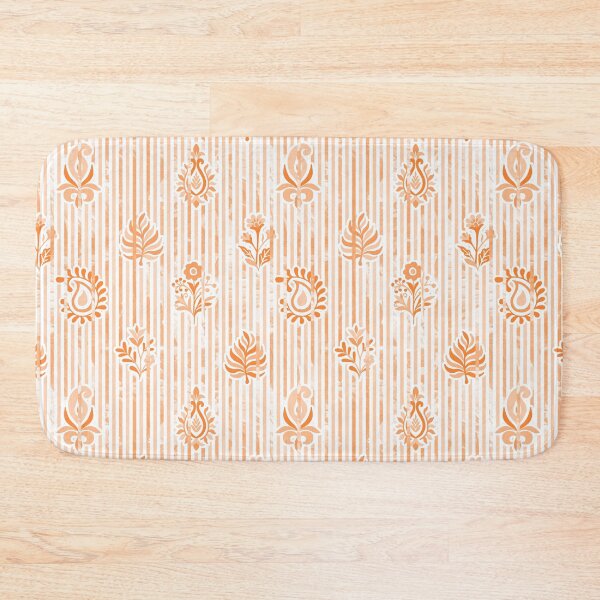 Item preview, Candy Stripe Garden - Bright Mono  Apricot orange designed and sold by Fabricatemyart.