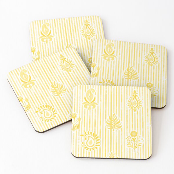 Item preview, Candy Stripe Garden - Bright Mono  Golden Yellow designed and sold by Fabricatemyart.