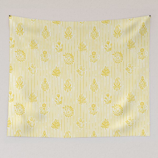 Item preview, Candy Stripe Garden - Bright Mono  Golden Yellow designed and sold by Fabricatemyart.