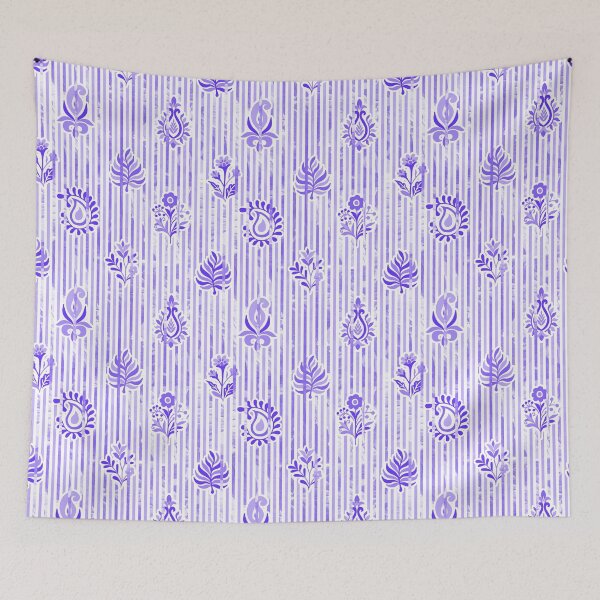 Item preview, Candy Stripe Garden - Bright Mono  Indigo color designed and sold by Fabricatemyart.