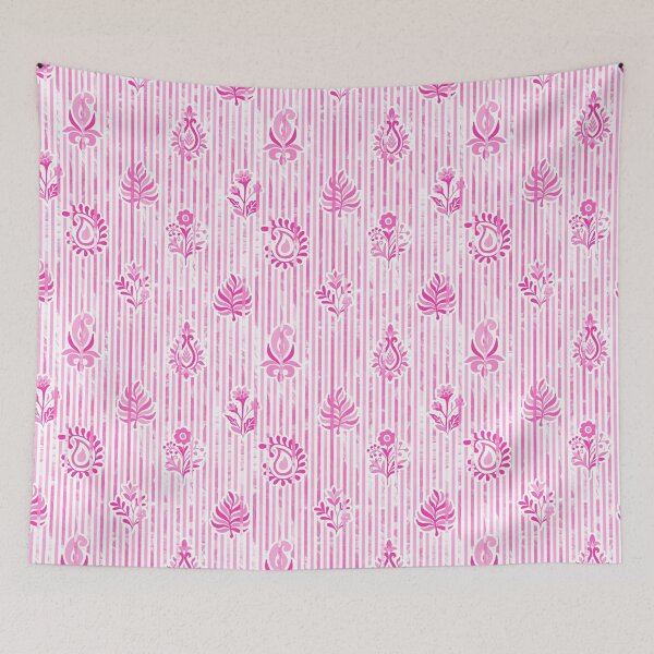 Item preview, Candy Stripe Garden - Bright Mono  Magenta Pink designed and sold by Fabricatemyart.