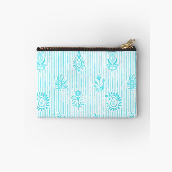 Item preview, Candy Stripe Garden - Bright Mono  Sky Aqua designed and sold by Fabricatemyart.
