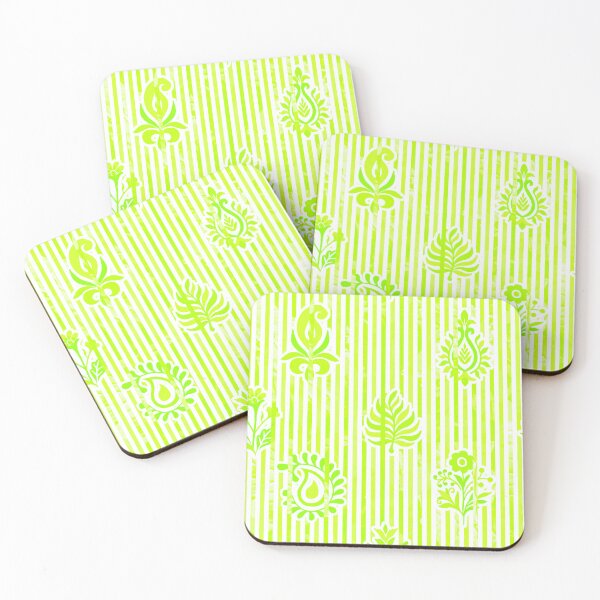 Item preview, Candy Stripe Garden - Bright Mono Lime Greeen designed and sold by Fabricatemyart.