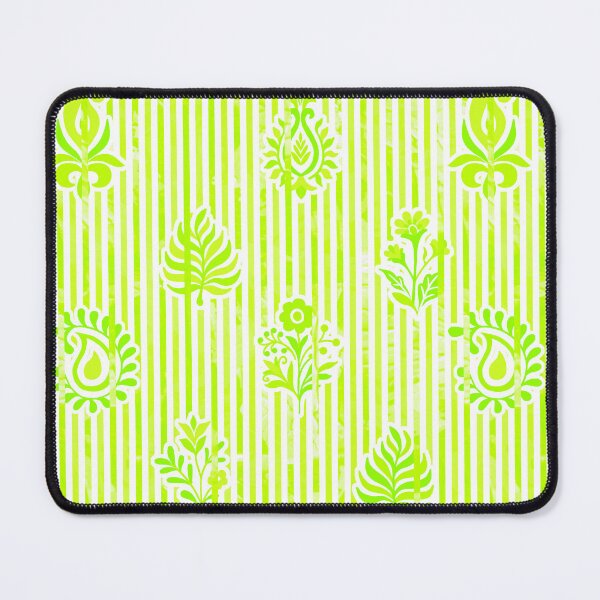 Item preview, Candy Stripe Garden - Bright Mono Lime Greeen designed and sold by Fabricatemyart.