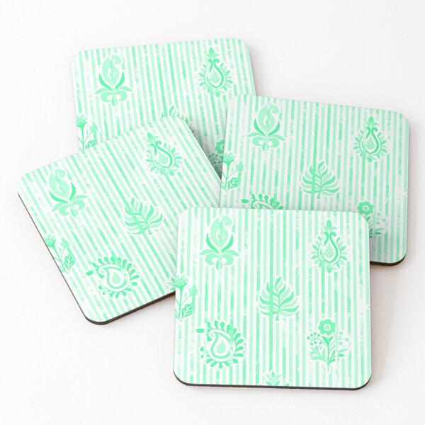 Item preview, Candy Stripe Garden - Bright Mono Mint Green designed and sold by Fabricatemyart.