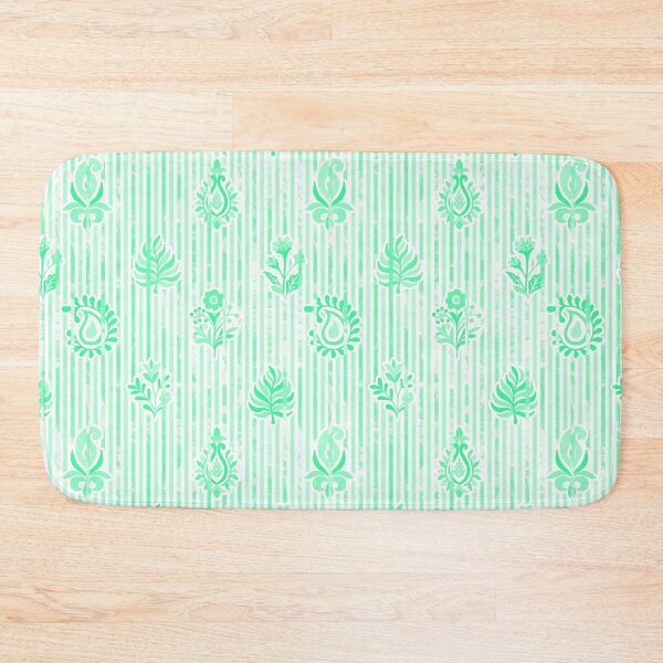 Item preview, Candy Stripe Garden - Bright Mono Mint Green designed and sold by Fabricatemyart.
