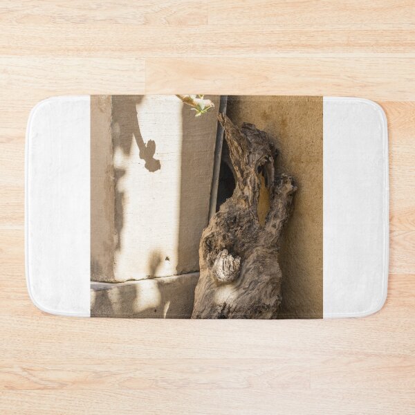 Item preview, Rustic Driftwood and Potted Succulent Casting Shadow on Sunlit Textured Wall designed and sold by Nmallia.