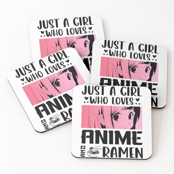 Item preview, Just A Girl Who Loves Anime & Ramen – Retro Anime Quote designed and sold by bella-rosa87.