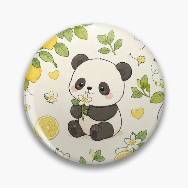 Item preview, Cute Panda Lemon Tree Kawaii Pattern designed and sold by Soft Berry Studio.