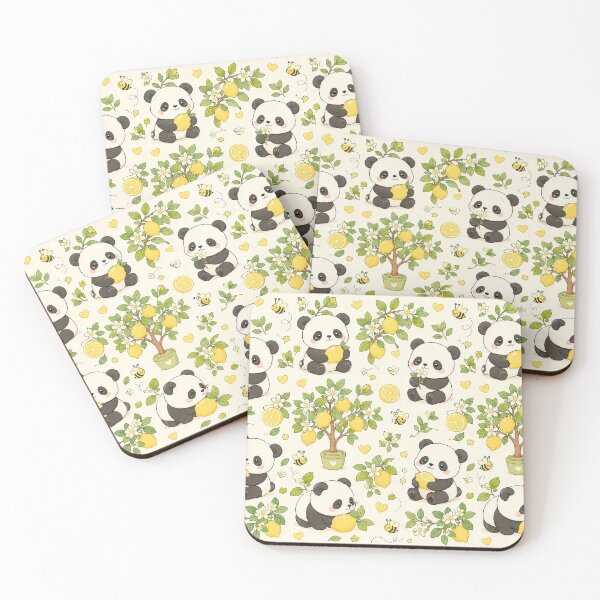 Item preview, Cute Panda Lemon Tree Kawaii Pattern designed and sold by Soft Berry Studio.