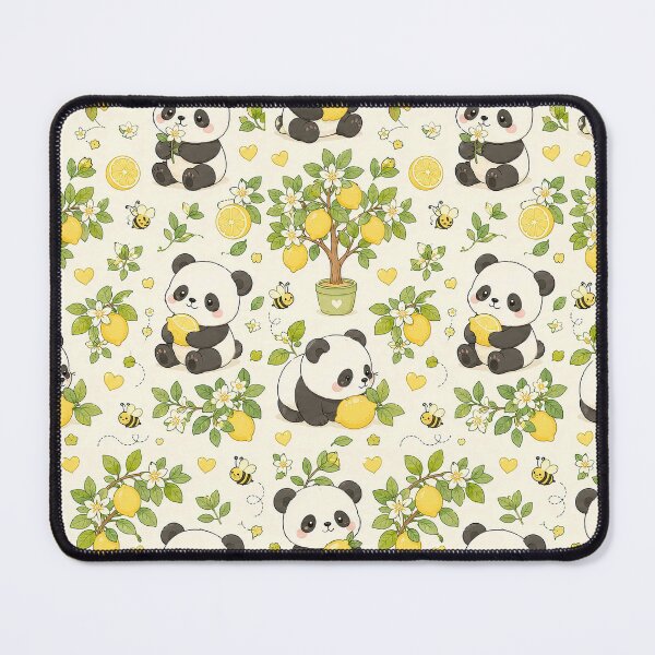 Item preview, Cute Panda Lemon Tree Kawaii Pattern designed and sold by Soft Berry Studio.