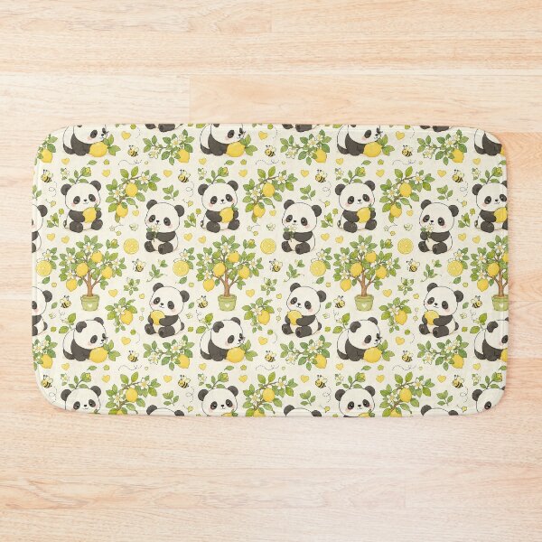 Item preview, Cute Panda Lemon Tree Kawaii Pattern designed and sold by Soft Berry Studio.