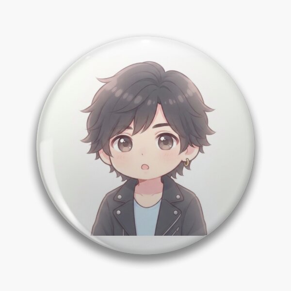 Item preview, Cute Chibi Anime Boy in Leather Jacket designed and sold by KaleChub.