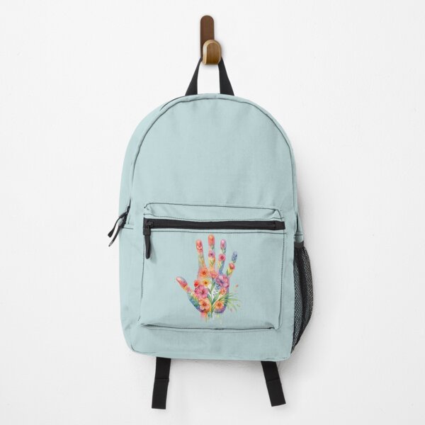 Item preview, Watercolor Handprint with Blooming Botanical Flowers designed and sold by EmeraldeaArt.