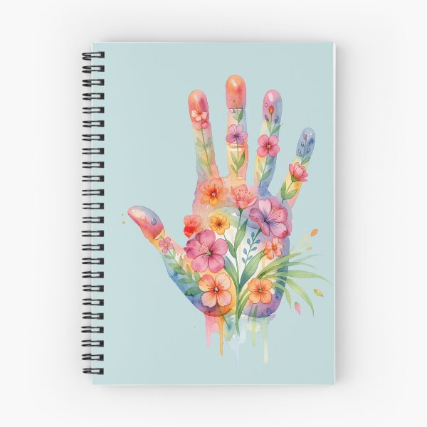 Item preview, Watercolor Handprint with Blooming Botanical Flowers designed and sold by EmeraldeaArt.