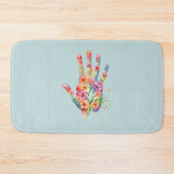 Item preview, Watercolor Handprint with Blooming Botanical Flowers designed and sold by EmeraldeaArt.