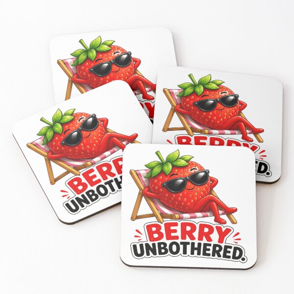 Item preview, Berry Unbothered Funny Strawberry Cute Relaxed Fruit Cartoon designed and sold by RoPrincess.