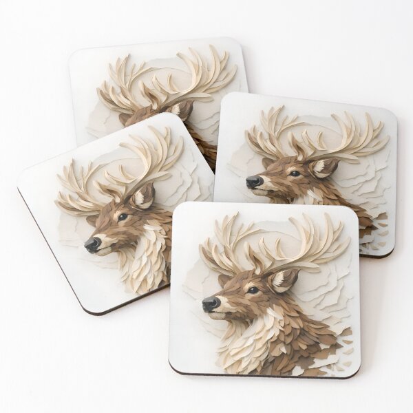 Item preview, Exquisite Paper Art A Majestic Deer 3D Layered Artwork Paper Sculpture Nature Wonders Deer Portrait designed and sold by Matt_Smith.