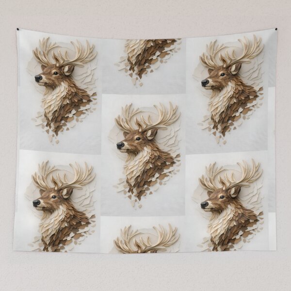 Item preview, Exquisite Paper Art A Majestic Deer 3D Layered Artwork Paper Sculpture Nature Wonders Deer Portrait designed and sold by Matt_Smith.