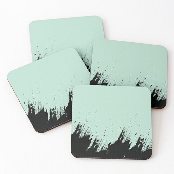 Item preview, Abstract Black Ink Splash on Powder Mint designed and sold by BetweenForms.