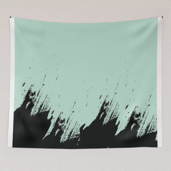 Item preview, Abstract Black Ink Splash on Powder Mint designed and sold by BetweenForms.