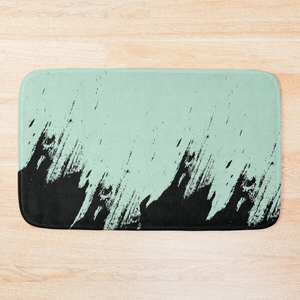 Item preview, Abstract Black Ink Splash on Powder Mint designed and sold by BetweenForms.