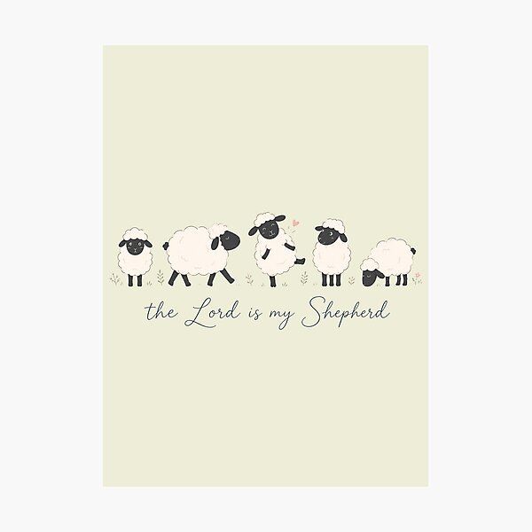 Item preview, The Lord Is My Shepherd – Psalm 23 Christian Sheep designed and sold by Doodletext.
