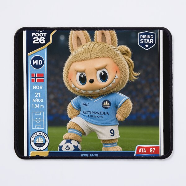 Item preview, Erling Haaland LABUBU Fan Art Sticker | Cute Football Trading Card | Kawaii Soccer Collectible designed and sold by Boreal Apparel.