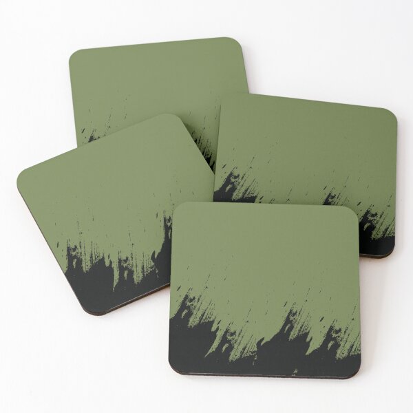 Item preview, Abstract Black Ink Splash on Powder Moss Green designed and sold by BetweenForms.