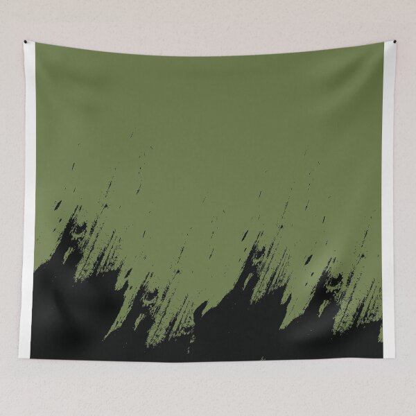 Item preview, Abstract Black Ink Splash on Powder Moss Green designed and sold by BetweenForms.