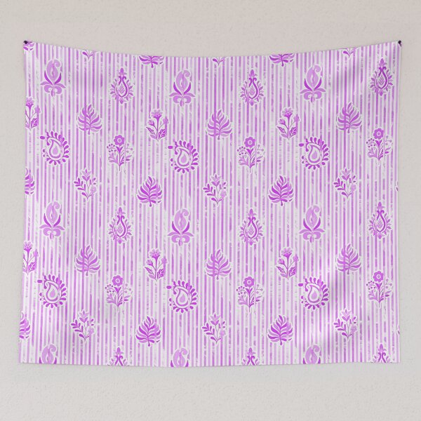 Item preview, Candy Stripe Garden - Bright Mono Orchid Purple designed and sold by Fabricatemyart.