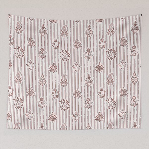 Item preview, Candy Stripe Garden - Dull  Dusty Taupe designed and sold by Fabricatemyart.
