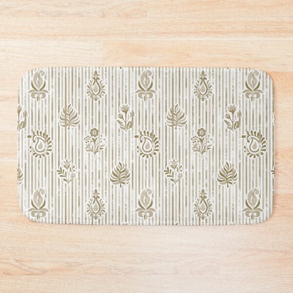 Item preview, Candy Stripe Garden - Dull  Khaki Brown designed and sold by Fabricatemyart.