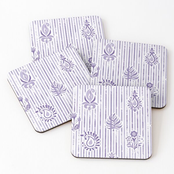 Item preview, Candy Stripe Garden - Dull  Lavender Gray designed and sold by Fabricatemyart.