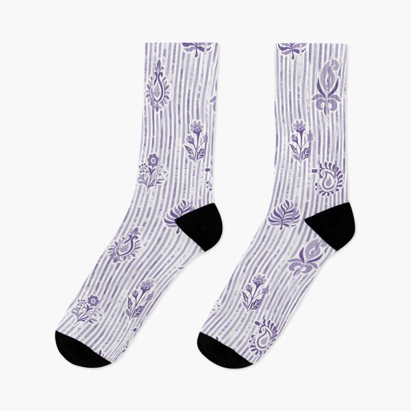 Item preview, Candy Stripe Garden - Dull  Lavender Gray designed and sold by Fabricatemyart.