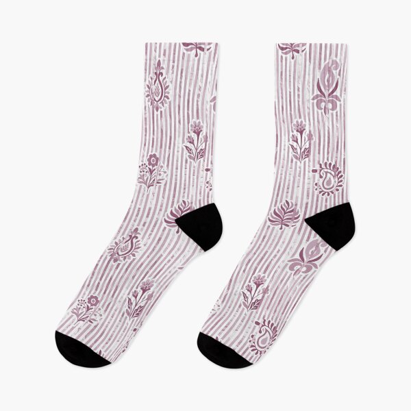 Item preview, Candy Stripe Garden - Dull  Mauve Pink designed and sold by Fabricatemyart.