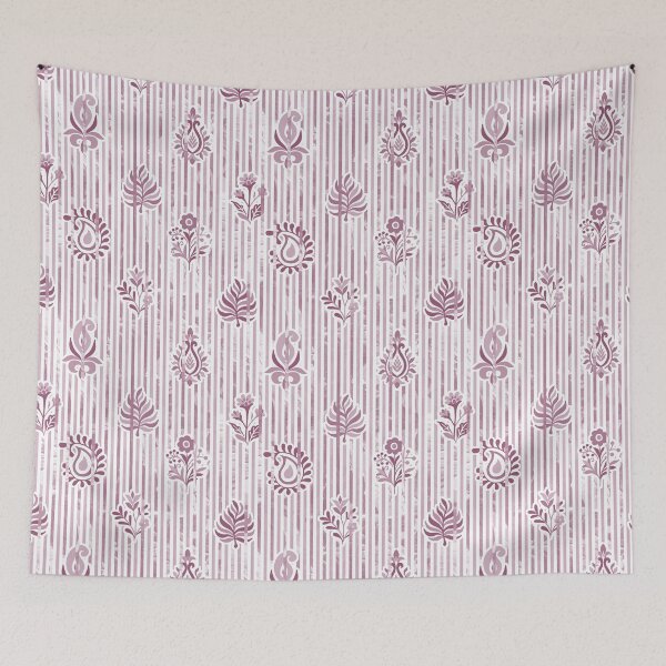 Item preview, Candy Stripe Garden - Dull  Mauve Pink designed and sold by Fabricatemyart.