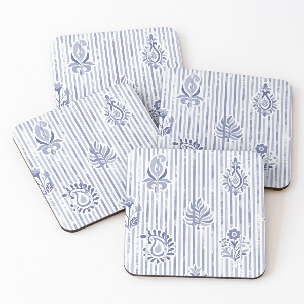 Item preview, Candy Stripe Garden - Dull  Slate Blue Gray designed and sold by Fabricatemyart.