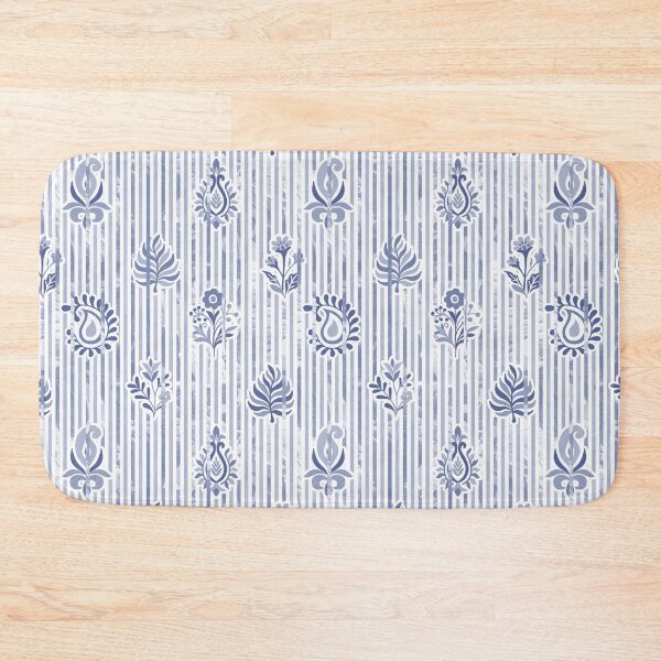 Item preview, Candy Stripe Garden - Dull  Slate Blue Gray designed and sold by Fabricatemyart.
