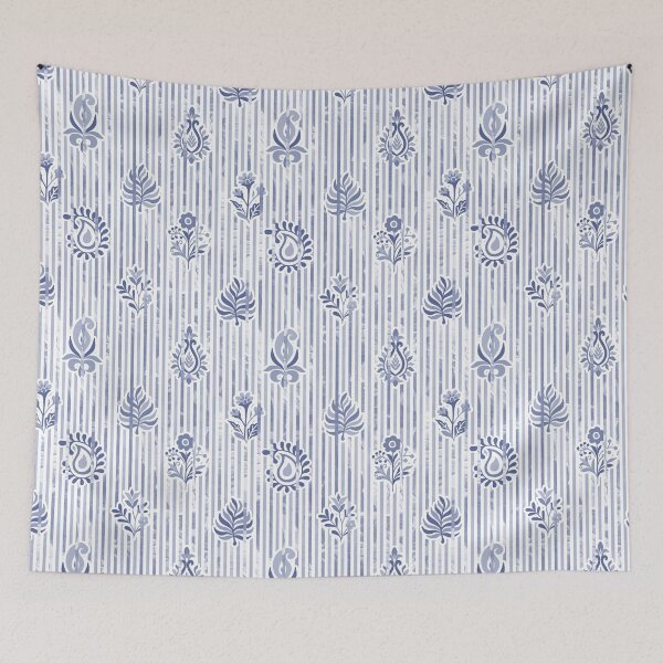 Item preview, Candy Stripe Garden - Dull  Slate Blue Gray designed and sold by Fabricatemyart.